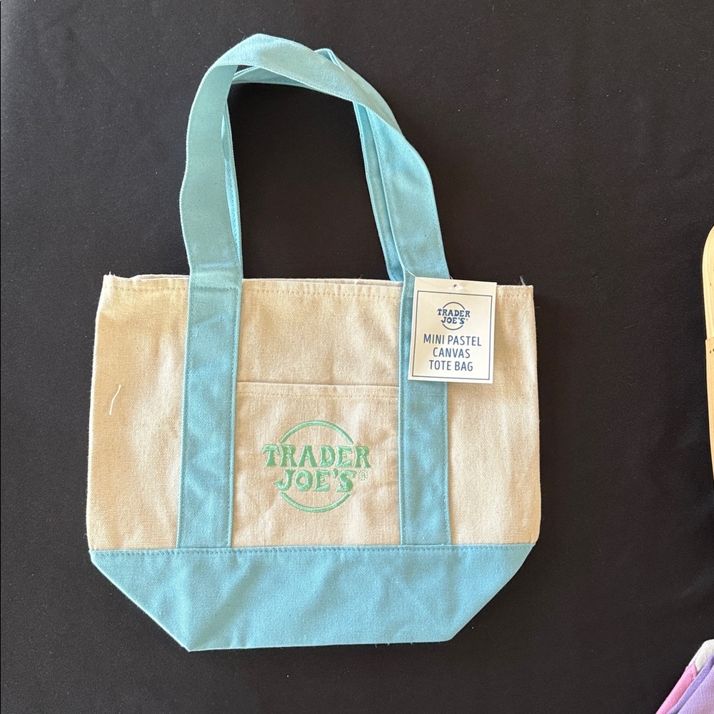 Trader Joe's Mini Tote Pastel Blue Bag🐇 - Picture 2 of 5
